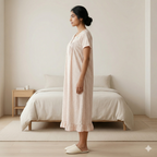 Brasso Peach Lotus Yolkcut Short Nighty