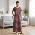 Pure Cotton A-Line Maroon Stock Nighty