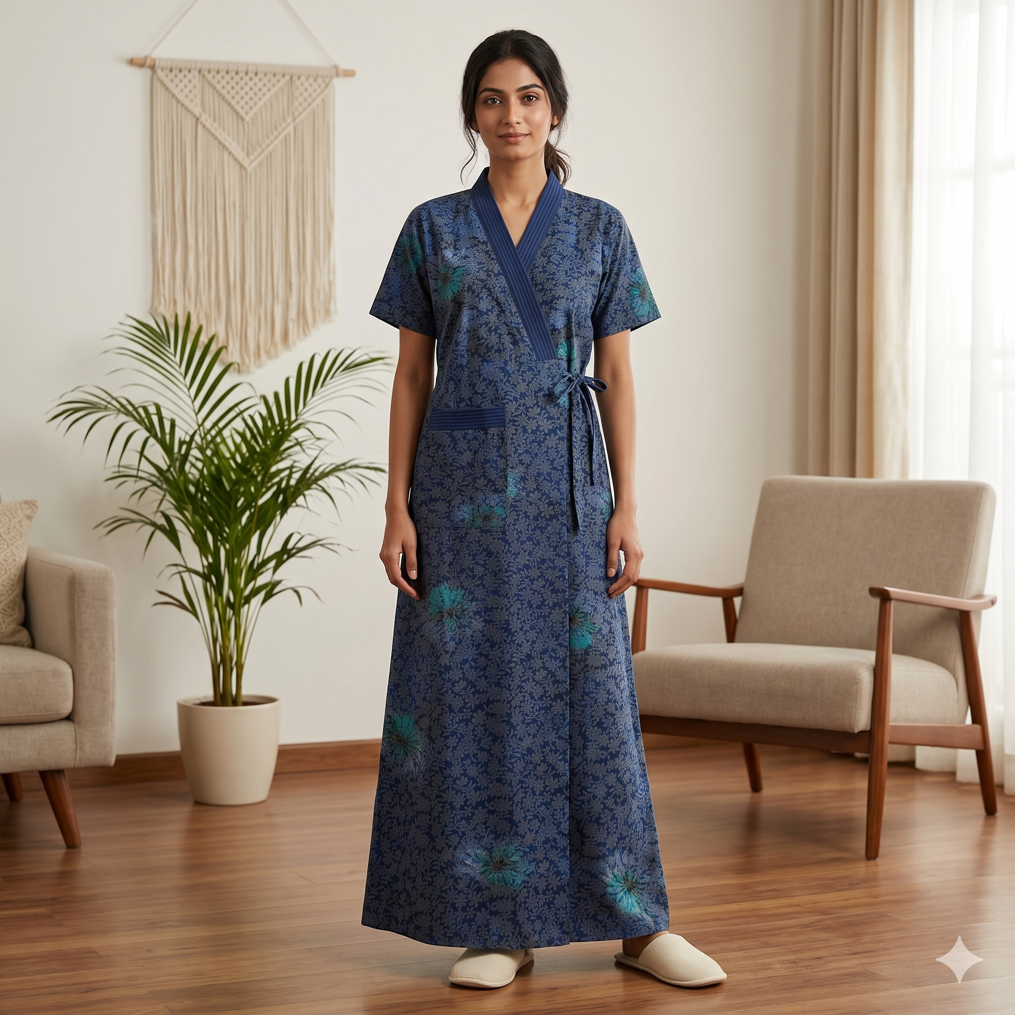 Bizzy Lizzy Navy Blue Stock 2pc Set Housecoat