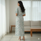 Bizzy Lizzy Green Pansy 2pc Set  Housecoat