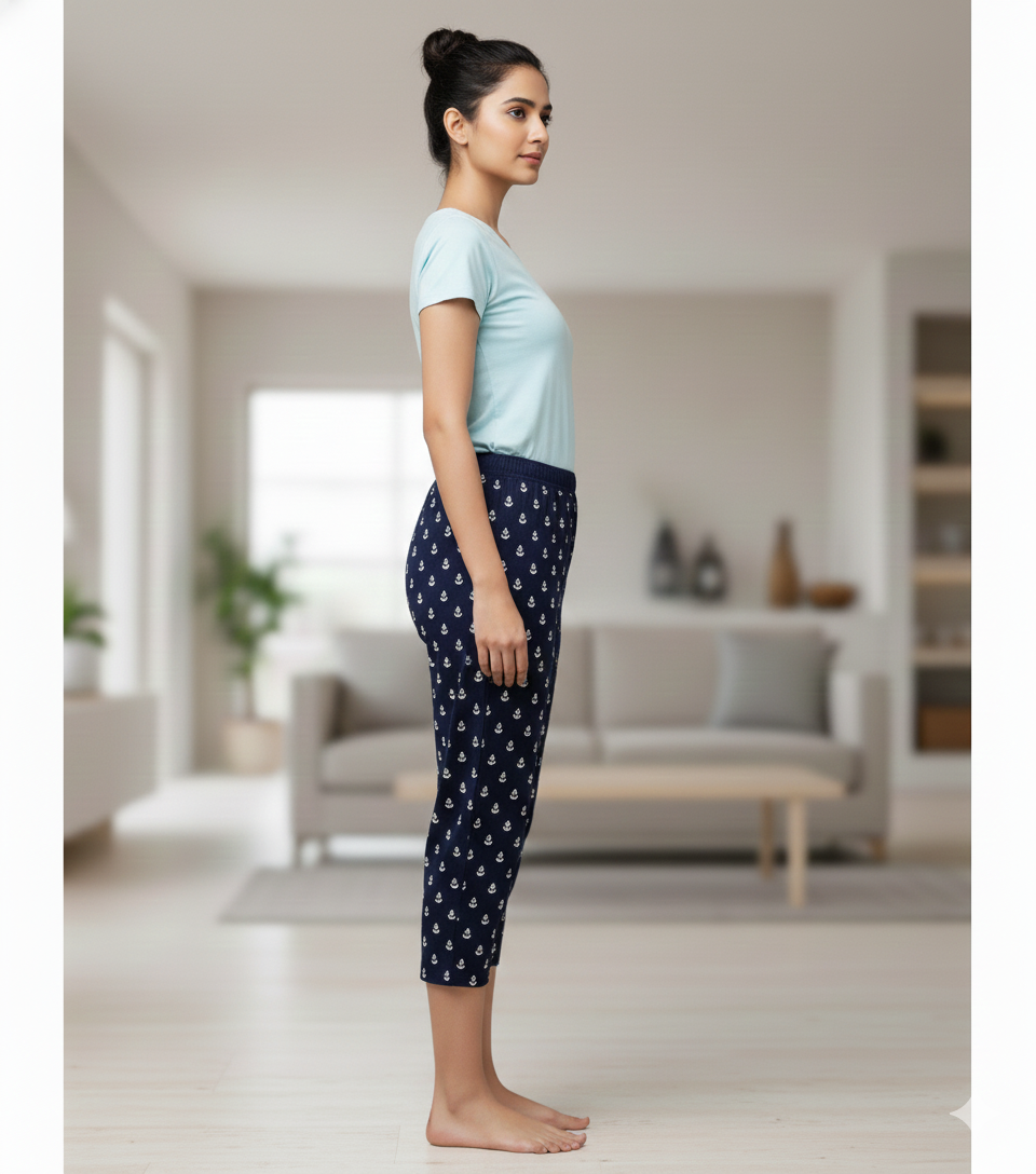 Premium Cotton Hosiery  3/4 Length Capri