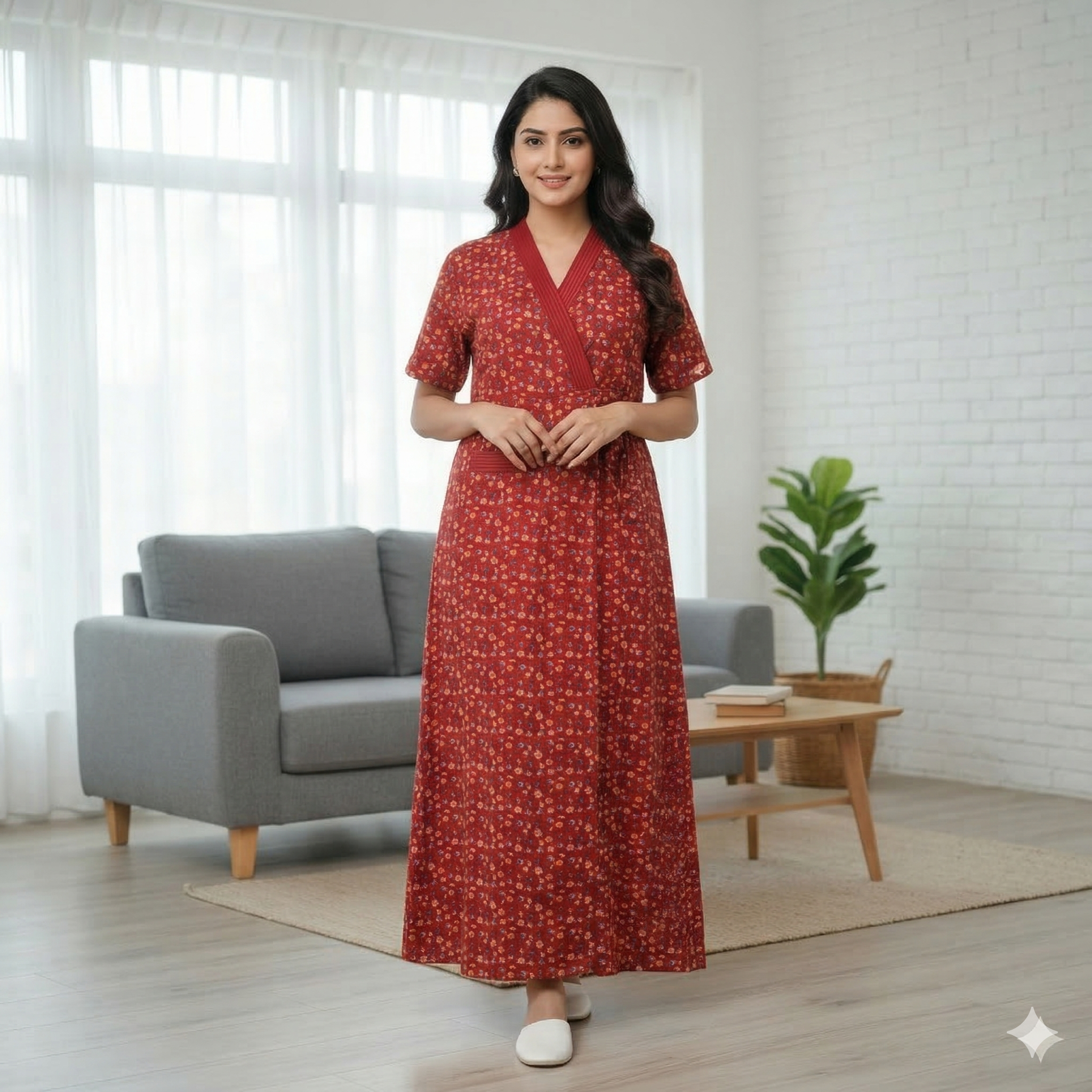 Bizzy Lizzy Red Carnation 2pc Set  Housecoat