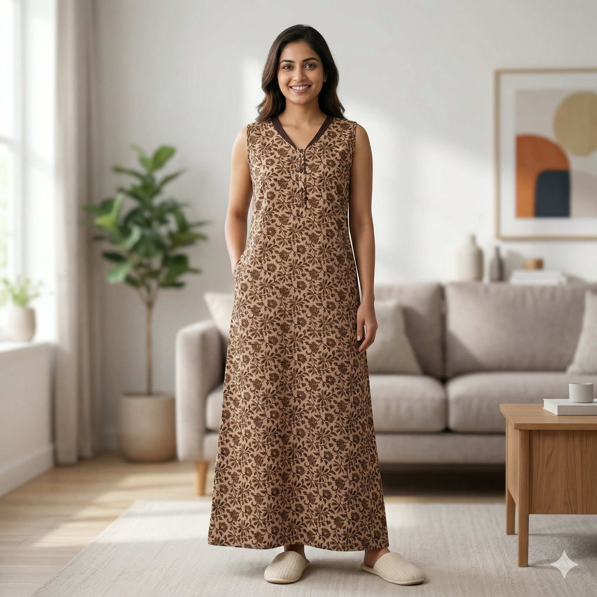 Bizzy Lizzy Brown Tulip 2pc Set  Housecoat