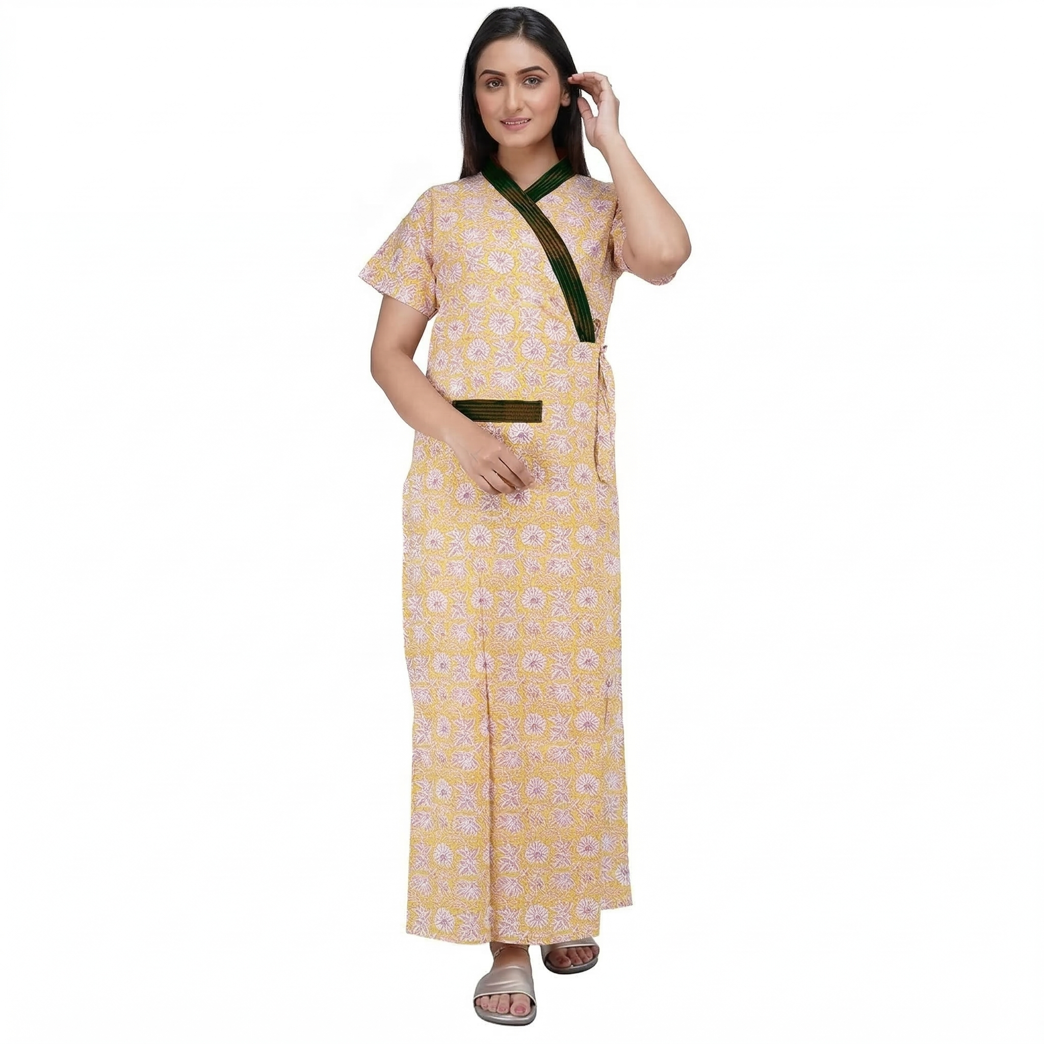 Pure Cotton Yellow Daffodil Housecoat