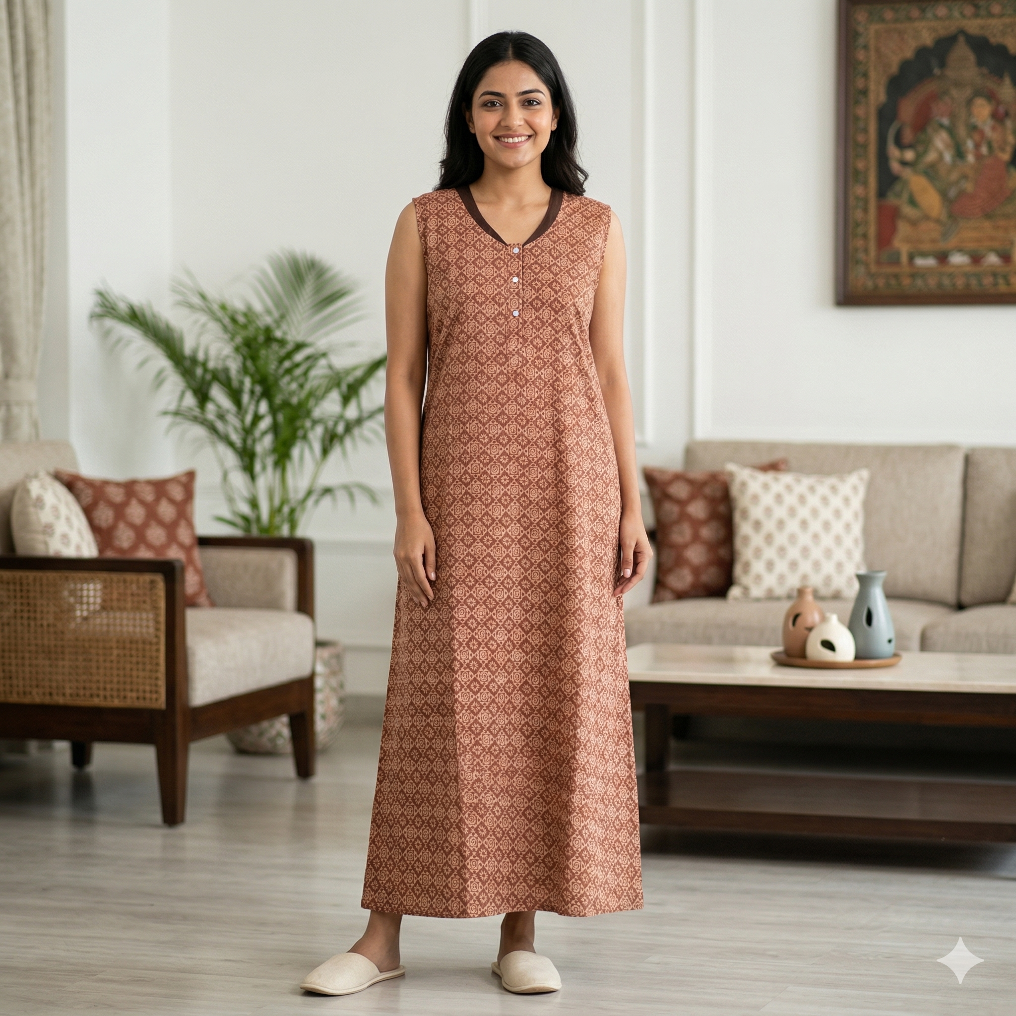 Bizzy Lizzy Brown Orchid 2pc Set  Housecoat