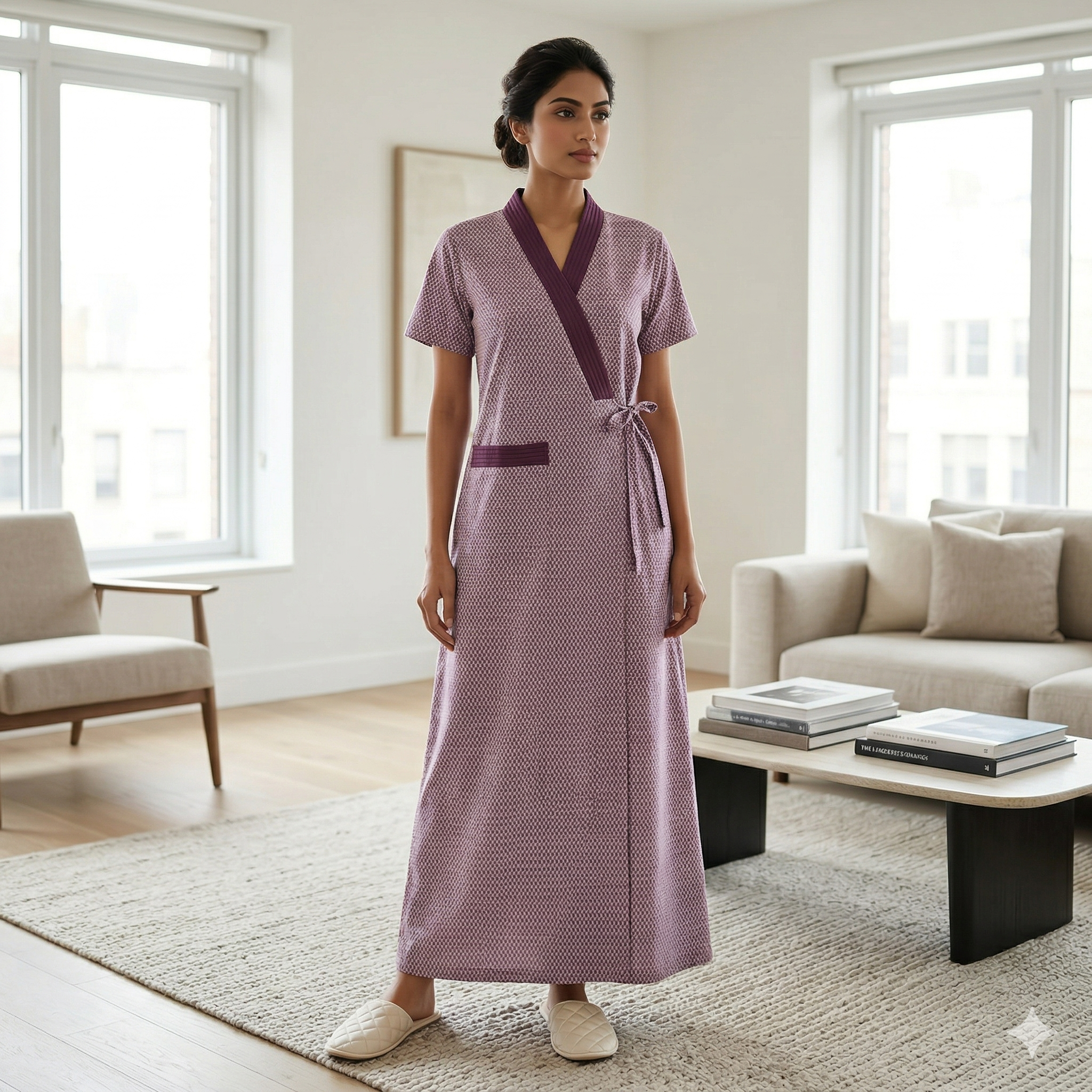 Bizzy Lizzy Light Purple Carnation Housecoat