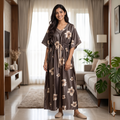 Satin Grey Daisy Kaftan Nighty