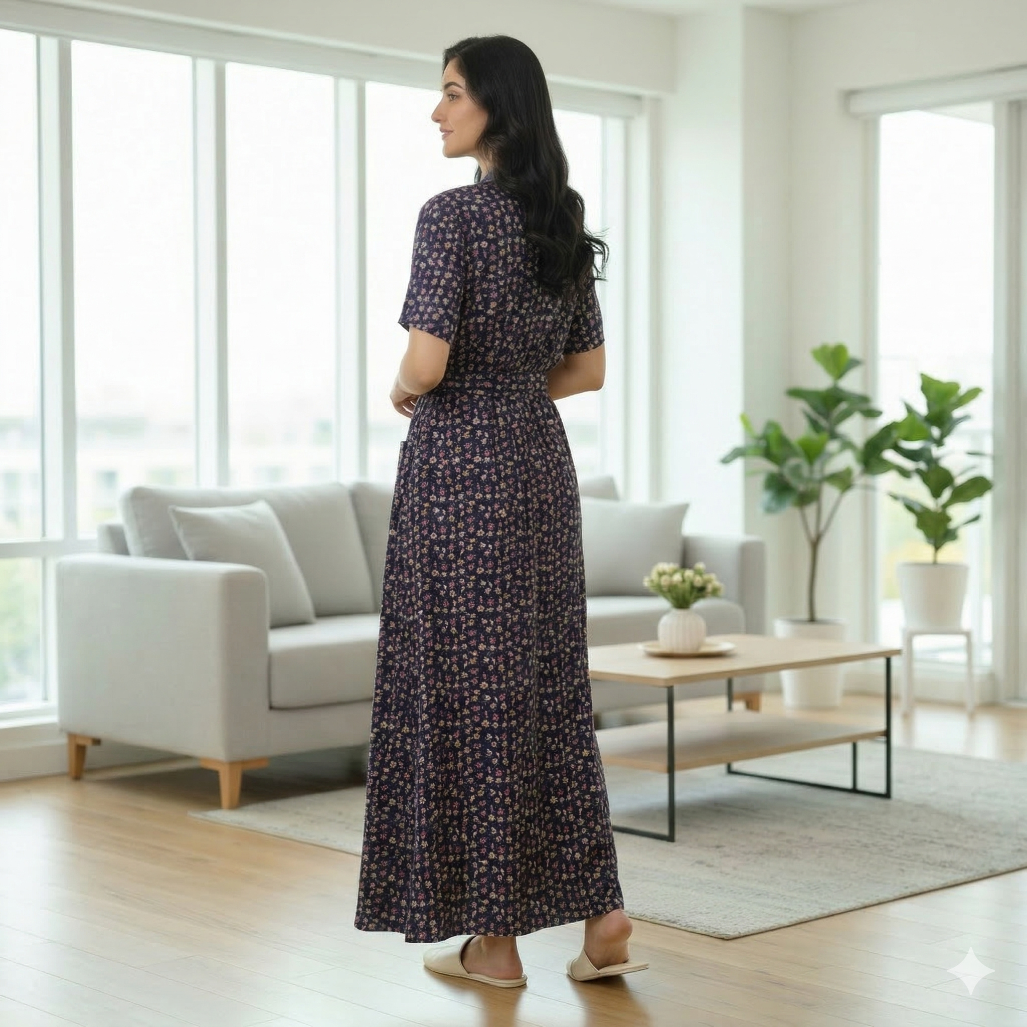 Bizzy Lizzy Blue Carnation 2pc Set  Housecoat