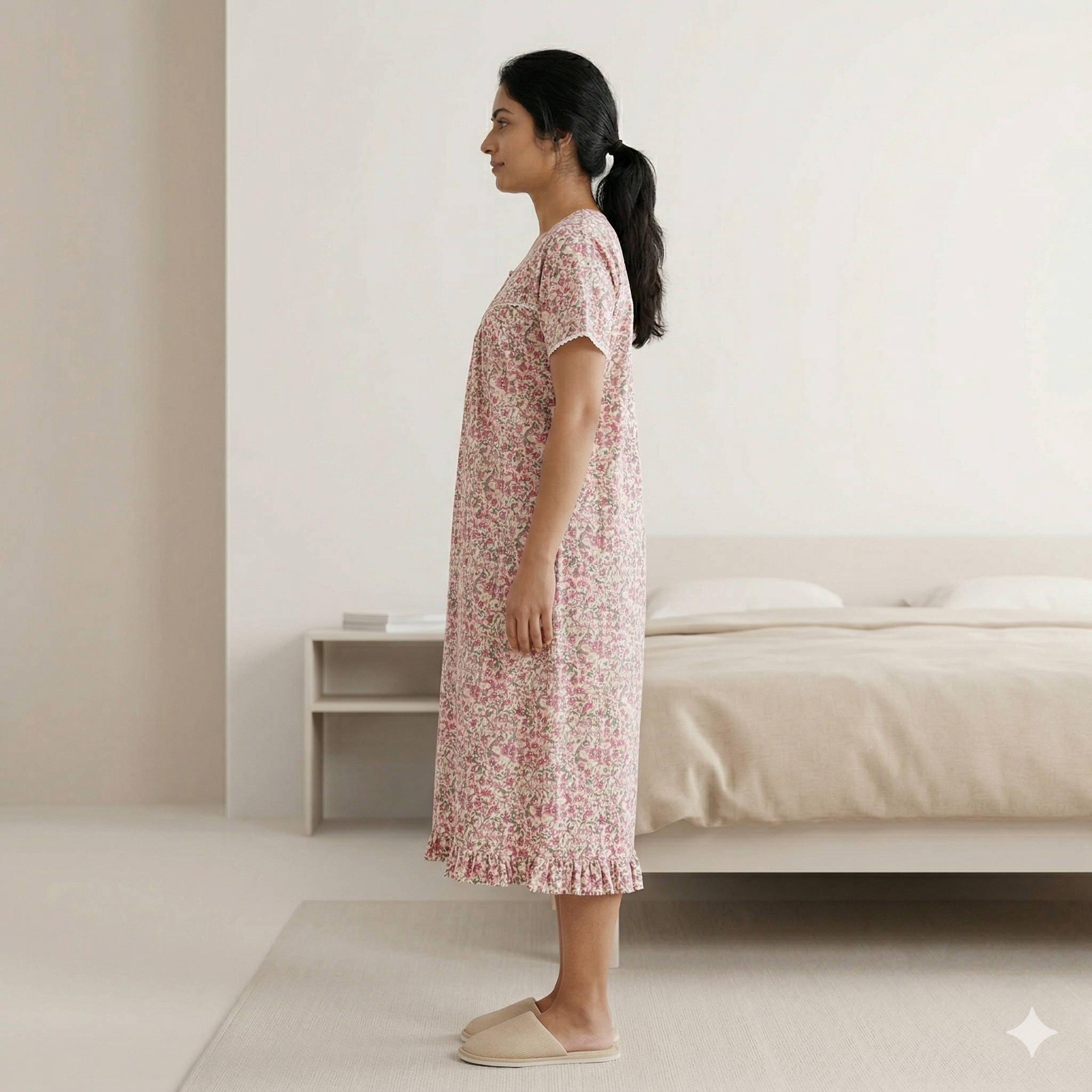 Bizzy Lizzy Pink Lotus Yolkcut Short Nighty