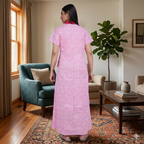 Pure Cotton Pink Daffodil Housecoat