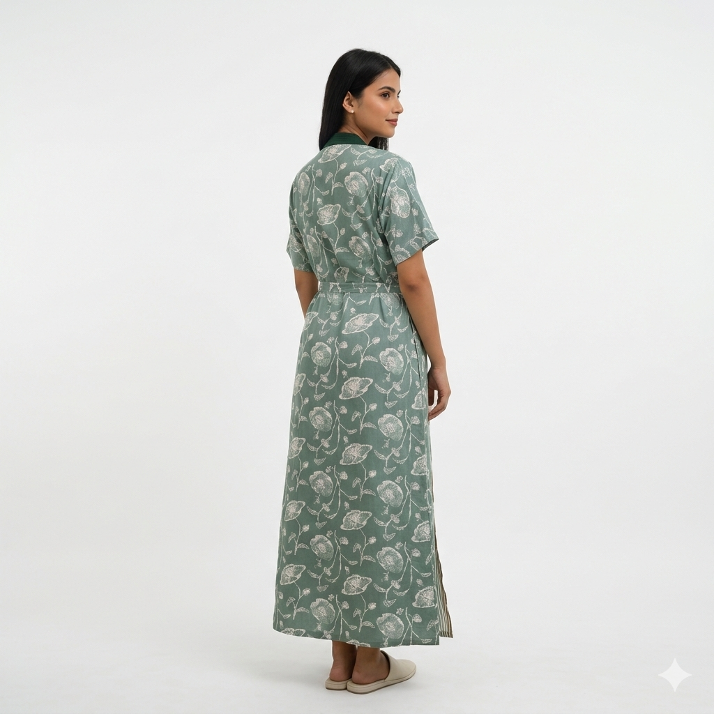 Bizzy Lizzy Green Lotus Housecoat