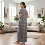 Pure Cotton A-Line Green Stock Nighty