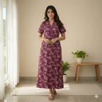 Bizzy Lizzy Purple Carnation 2pc Set  Housecoat