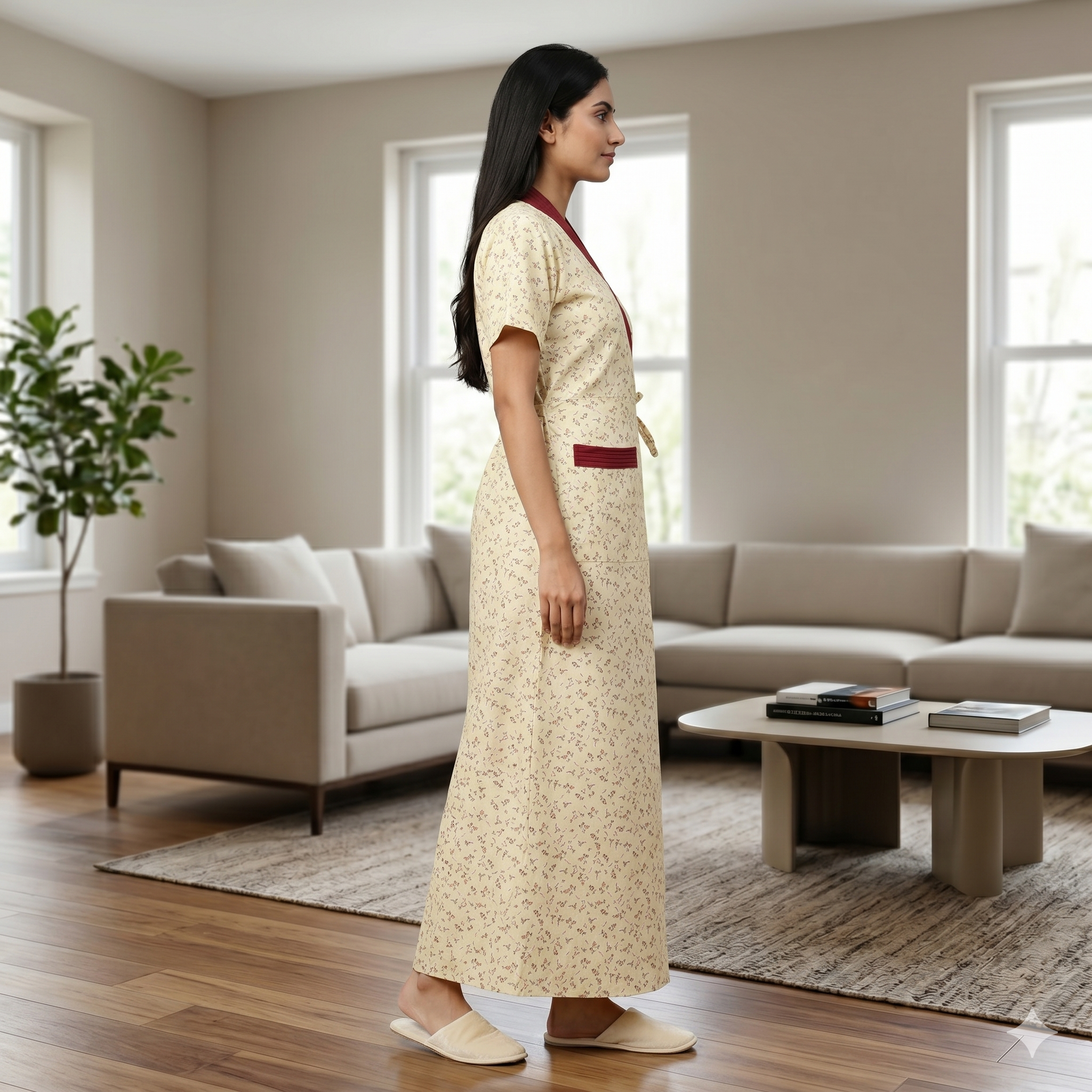 Bizzy Lizzy Light Yellow Peony Housecoat