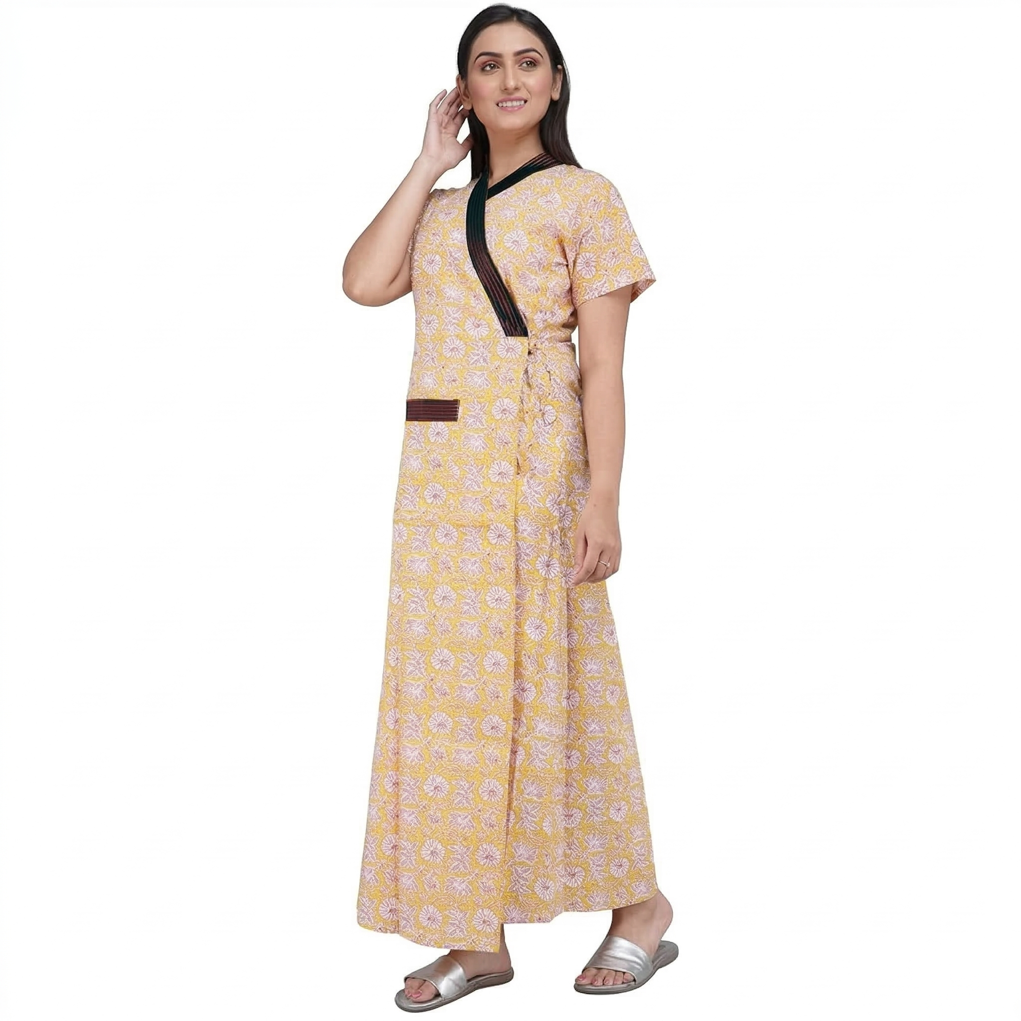 Pure Cotton Yellow Daffodil Housecoat