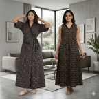 Bizzy Lizzy Black Orchid 2pc Set  Housecoat