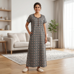 Pure Cotton A-Line Green Stock Nighty