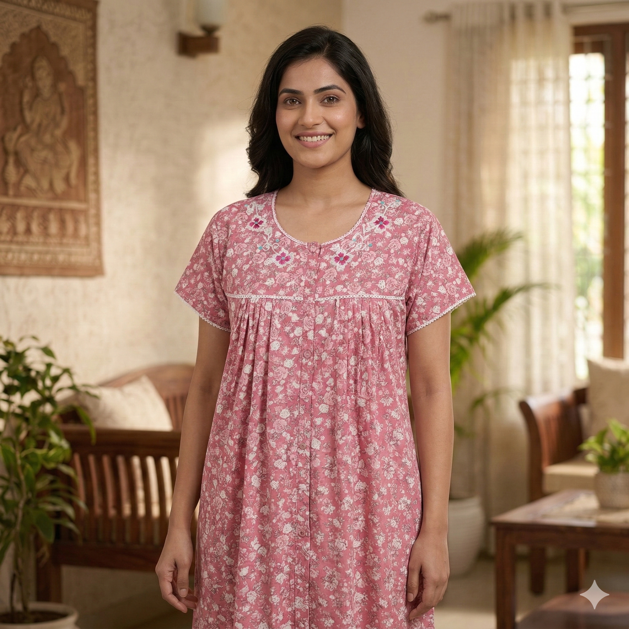 Bizzy Lizzy Pink Orchid Front Open Nighty