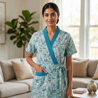 Bizzy Lizzy Light Blue Tulip 2pc Set Housecoat