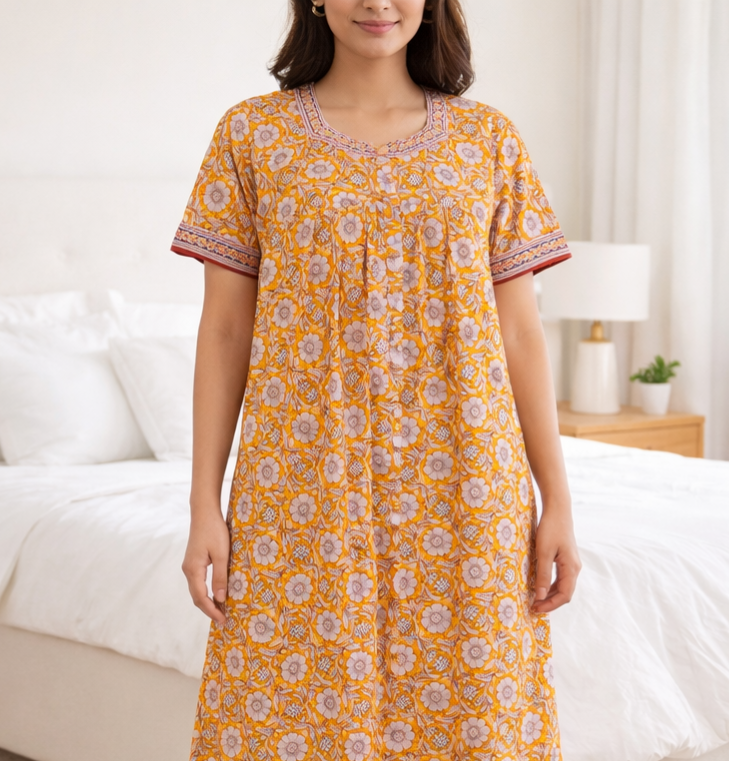 Bizzy Lizzy Cotton Front Open Nighty