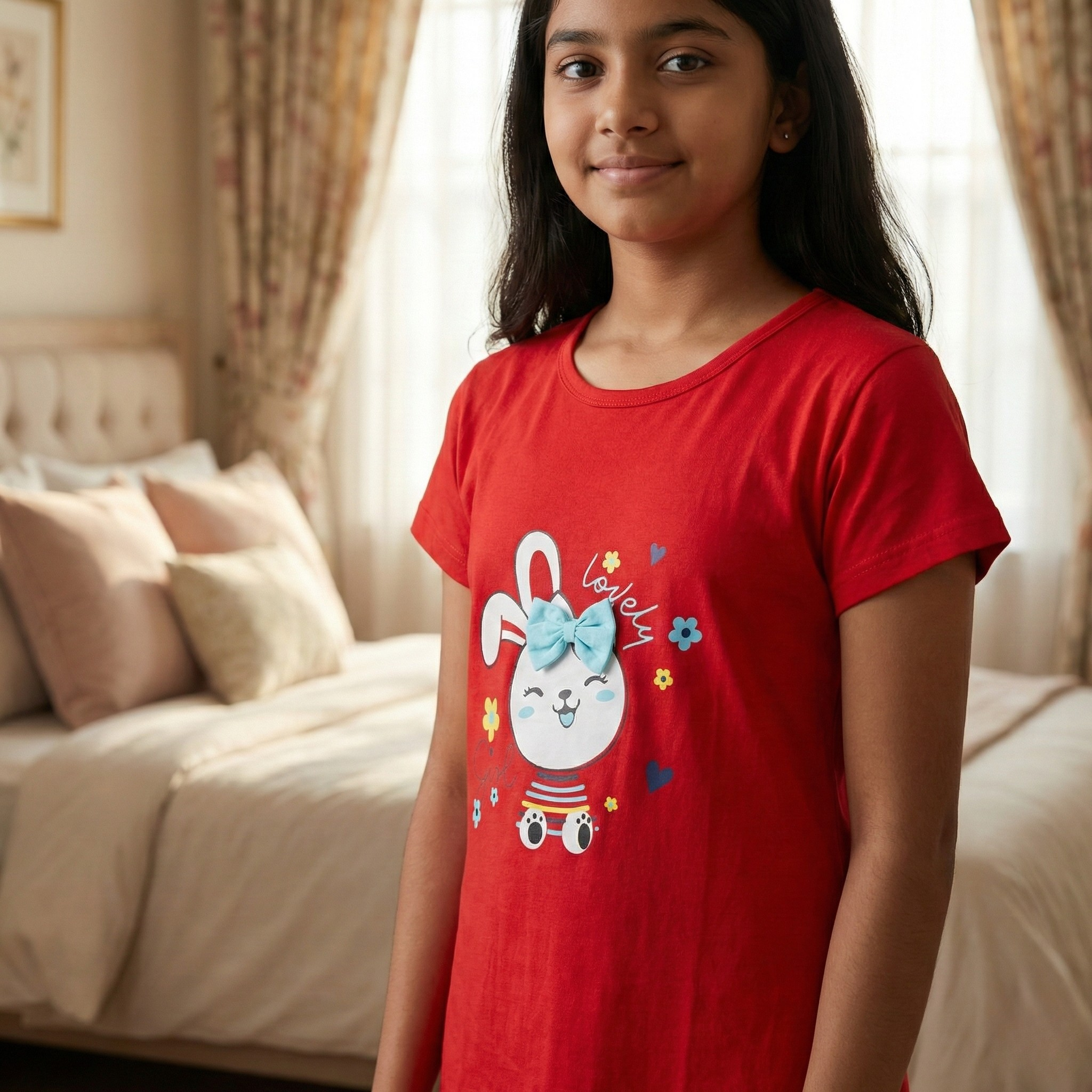 Super Soft Cotton Hosiery Girl's Nighty