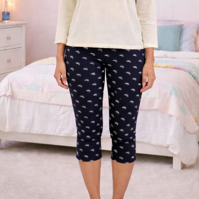 Premium Cotton Hosiery  3/4 Length Capri