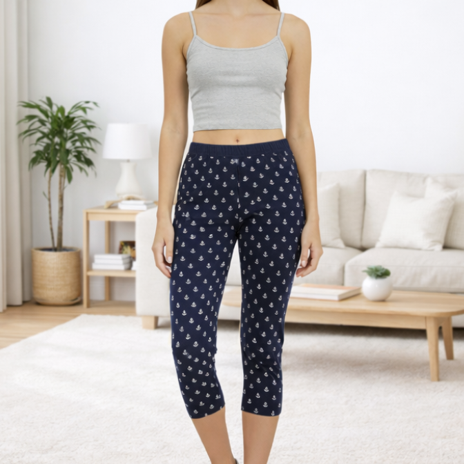 Premium Cotton Hosiery  3/4 Length Capri