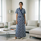 Pure Cotton Blue Iris Housecoat