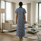 Pure Cotton Blue Iris Housecoat