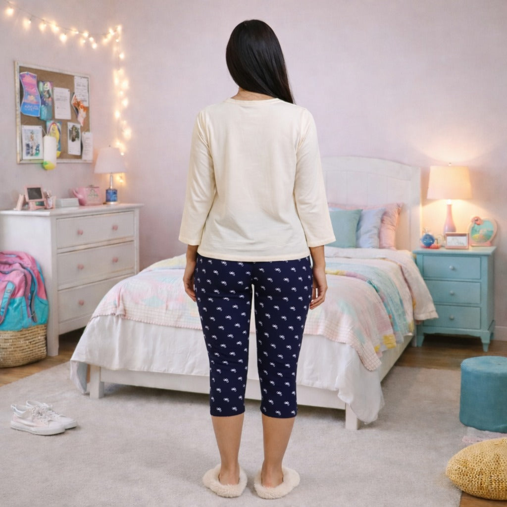 Premium Cotton Hosiery  3/4 Length Capri