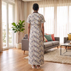Bizzy Lizzy Light Brown Daffodils 2pc Set Housecoat