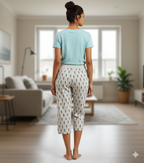 Premium Cotton Hosiery  3/4 Length Capri