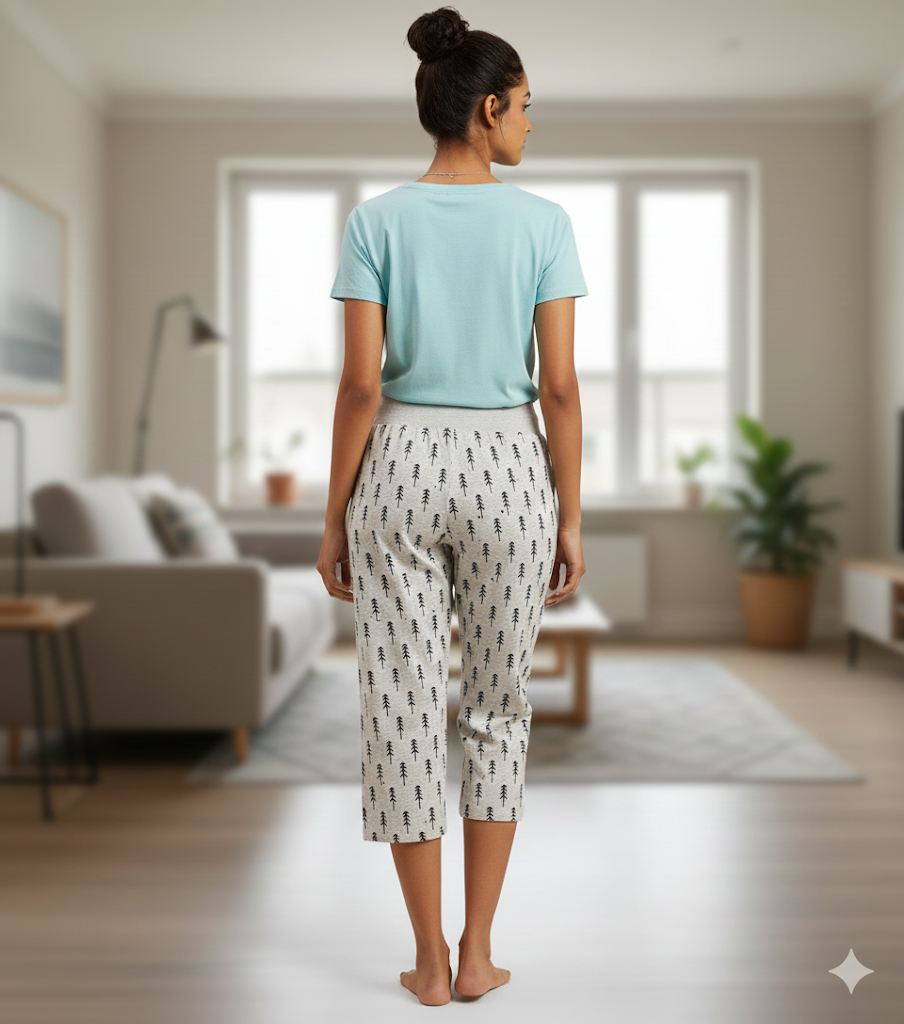 Premium Cotton Hosiery  3/4 Length Capri