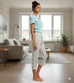 Premium Cotton Hosiery  3/4 Length Capri