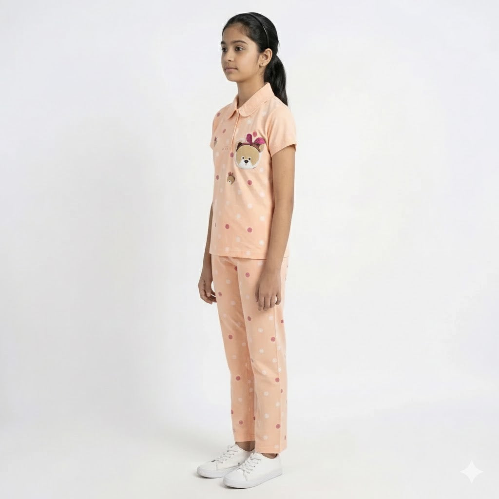 Premium Cotton Hosiery Girls Night Suit