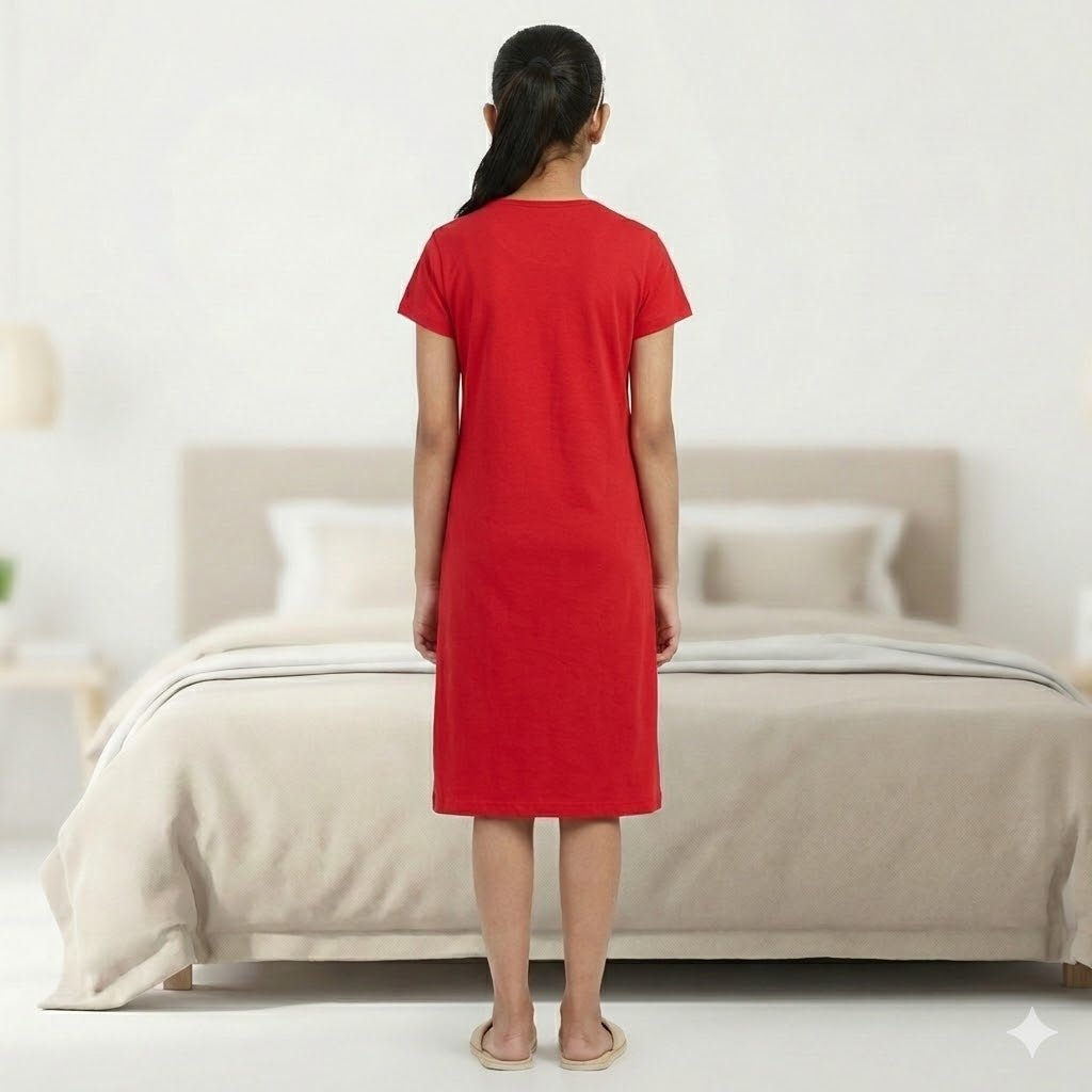 Super Soft Cotton Hosiery Girl's Nighty